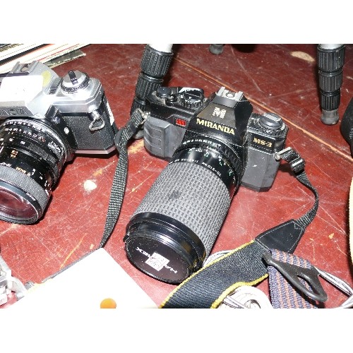 205 - LARGE COLLECTION OF CAMERA EQUIPMENT INCLUDING MINOLTA X300 CAMERA, MIRANDA MS 3 CAMERA, LARGE HAMIN... 