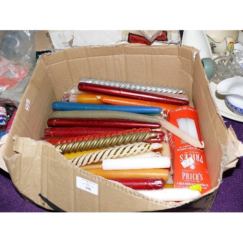 180 - LARGE BOX OF VARIOUS CANDLES