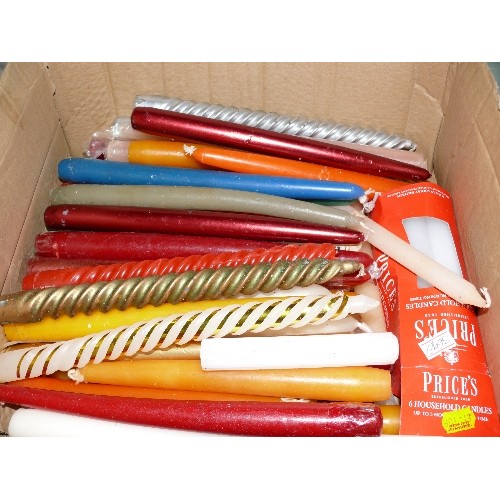 180 - LARGE BOX OF VARIOUS CANDLES