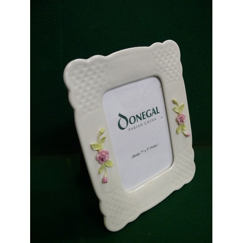 171 - PRETTY FLORAL CERAMIC PICTURE FRAME BY DONEGAL PARIAN CHINA