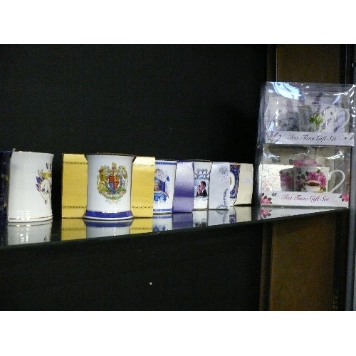 191 - COLLECTION OF VARIOUS COMMEMORATIVE ROYAL MUGS MOSTLY BOXED AND BY RINGTONS PLUS TWO NEW MUG AND COA... 