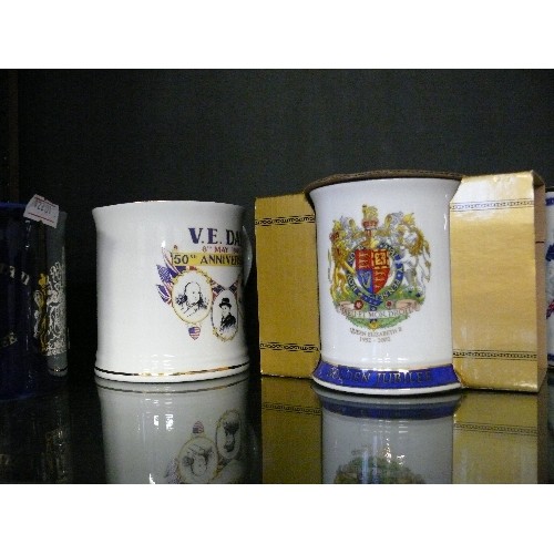 191 - COLLECTION OF VARIOUS COMMEMORATIVE ROYAL MUGS MOSTLY BOXED AND BY RINGTONS PLUS TWO NEW MUG AND COA... 