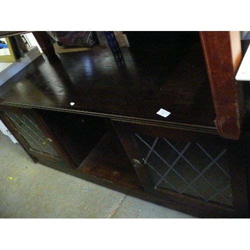 333 - LARGE DARK WOOD TV CABINET