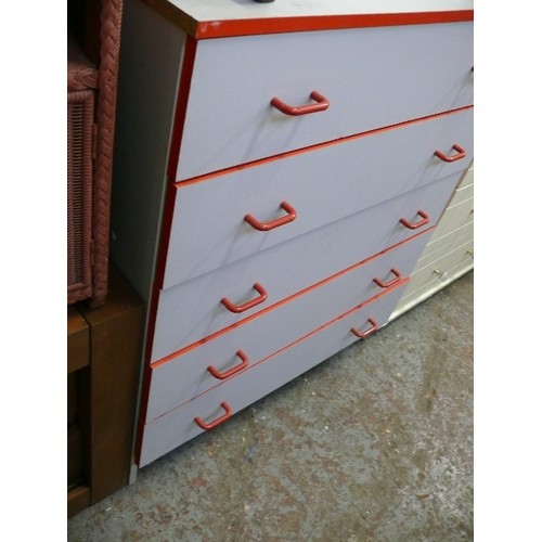 338 - LARGE FIVE DRAWER CHEST OF DRAWERS