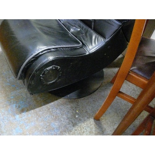 364 - BLACK LEATHER GAMING CHAIR