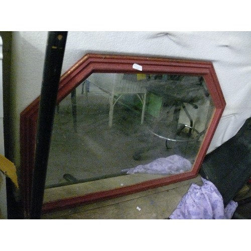 368 - LARGE OVERMANTLE PINK FRAMED MIRROR