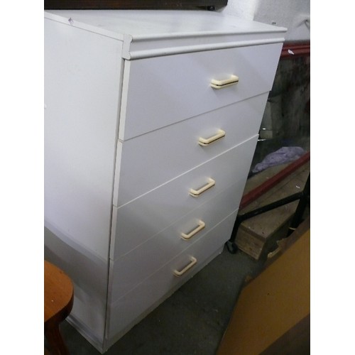 370 - LARGE WHITE CHEST OF DRAWERS