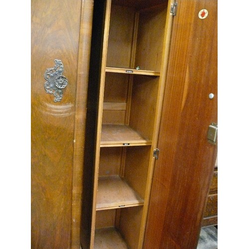 380 - VINTAGE OAK FITTED WARDROBE BY BEAUTICRAFT