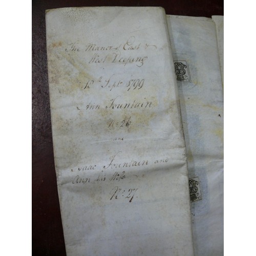 152 - LOCAL HISTORY INTEREST - LINCS & NORTHANTS: A QUANTITY OF DEEDS, CONVEYANCES AND INDENTURES FROM THE... 