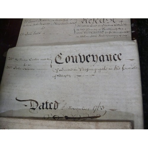 152 - LOCAL HISTORY INTEREST - LINCS & NORTHANTS: A QUANTITY OF DEEDS, CONVEYANCES AND INDENTURES FROM THE... 