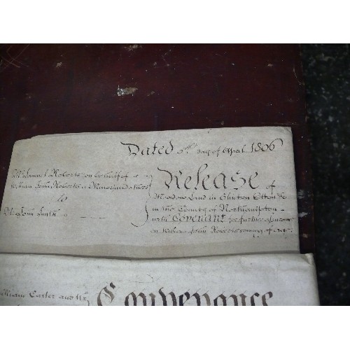 152 - LOCAL HISTORY INTEREST - LINCS & NORTHANTS: A QUANTITY OF DEEDS, CONVEYANCES AND INDENTURES FROM THE... 