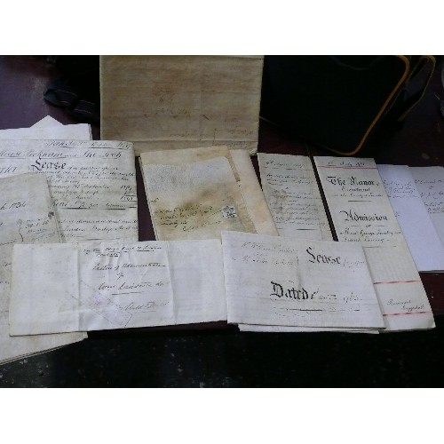 153 - LOCAL HISTORY INTEREST - NORTHANTS, CAMBS, LINCS. QUANTITY OF DEEDS, CONVEYANCES, INDENTURES FROM EA... 