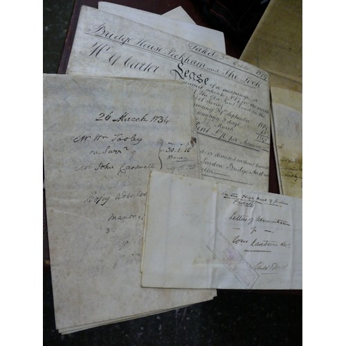 153 - LOCAL HISTORY INTEREST - NORTHANTS, CAMBS, LINCS. QUANTITY OF DEEDS, CONVEYANCES, INDENTURES FROM EA... 