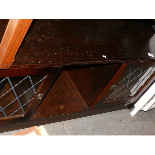 333 - LARGE DARK WOOD TV CABINET