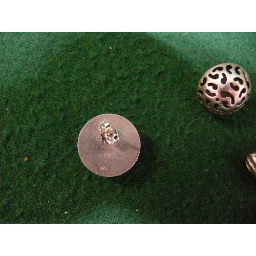 35E - TWO PAIRS OF DESIGNER EARRINGS INCLUDING  925 SILVER EARRINGS BY QUADRAT - HALF SPHERE WITH PIERCED ... 