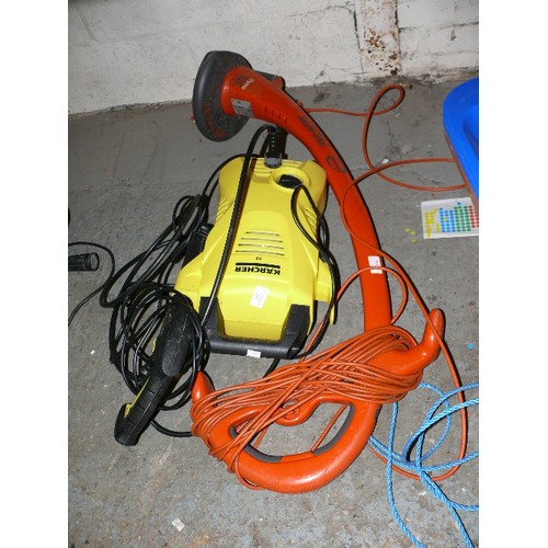 423 - KARCHER PRESSURE WASHER AND FLYMO STRIMMER