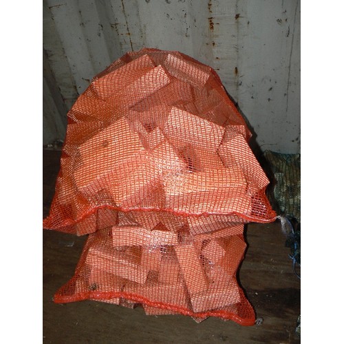 328 - TWO LARGE HEAVY NETS OF CHUNKY FIREWOOD OFFCUTS