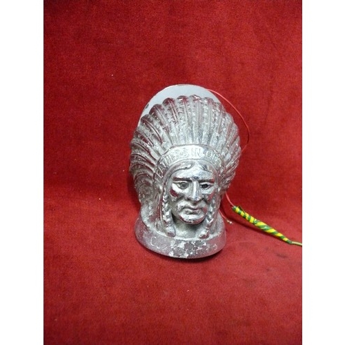 20A - INDIAN CHIEF HEAD, MOTORCYCLE MASCOT, WELL SOUGHT AFTER.