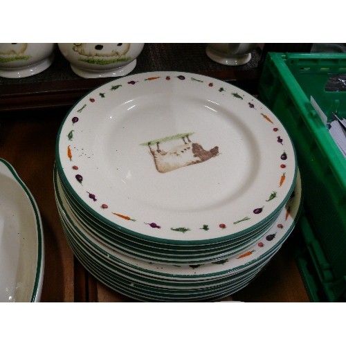 212 - CLOVERLEAF ENGLISH POTTERY -  HUGE QUANTITY FARM ANIMAL COLLECTION, PLATES, CUPS, SERVING DISHES, CA... 