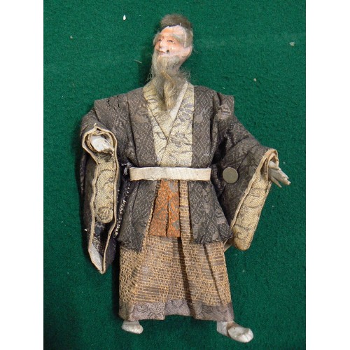 262 - ANTIQUE CHINESE DOLL, THOUGHT TO BE QING DYNASTY CHAOZHOU OPERA THEATRE PUPPET DOLL- 19CM HIGH.