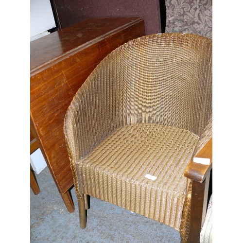 411 - LLOYD LOOM LUSTY CHAIR WITH LABEL IN GOLD