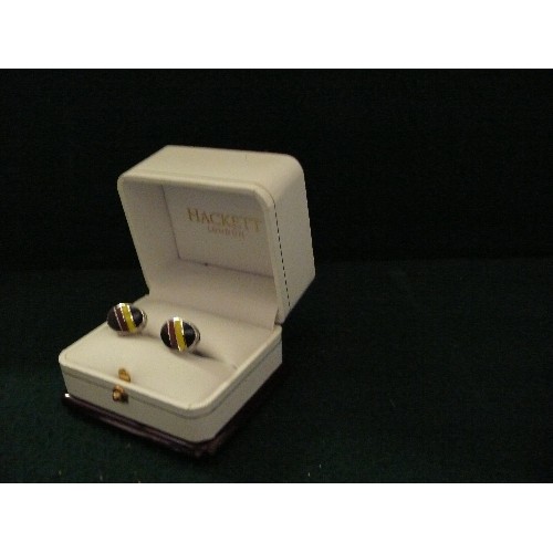 40 - PAIR OF VERY NICE GENTS CUFFLINKS BY HACKETT, LONDON WITH ORIGINAL BOX.