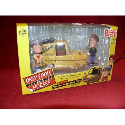 76 - BOBBLE BUDDIES ONLY FOOLS AND HORSES TROTTERS' THREE-WHEELED VAN BOX SET.