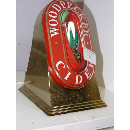 87 - WOODPECKER CIDER BEER PUMP LIGHT SIGN