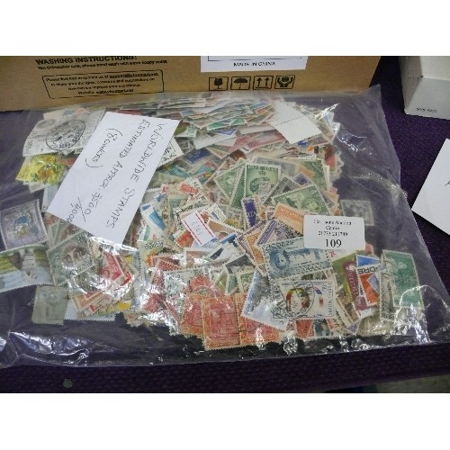 109 - COLLECTION OF OVER 3500 WORLDWIDE USED STAMPS PLUS OVER 50 MIXED FIRST DAY COVERS.