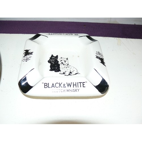 90C - A WATNEYS RED BARREL ADVERTISING ASHTRAY, A BLACK & WHITE SCOTCH WHISKY ADVERTISING ASHTRAY PLUS A S... 