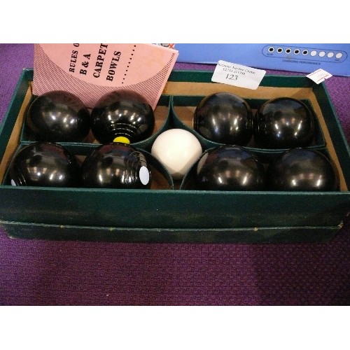 123 - BOXED SET OF B&A CARPET BOWLS