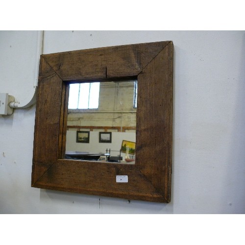 126 - WOODEN FRAMED WALL MIRROR