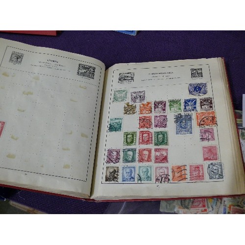 110 - THREE STAMP ALBUMS WITH CONTENTS OF A VERY LARGE COLLECTION OF STAMPS.