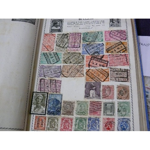 110 - THREE STAMP ALBUMS WITH CONTENTS OF A VERY LARGE COLLECTION OF STAMPS.