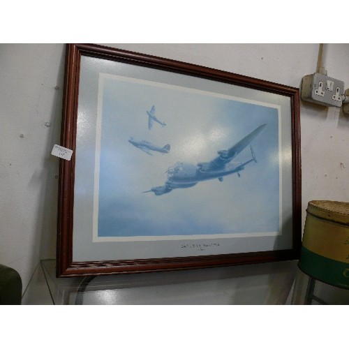 132 - FRAMED PRINT OF 'BATTLE OF BRITAIN MEMORIAL FLIGHT'.