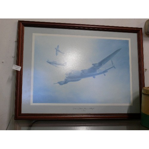 132 - FRAMED PRINT OF 'BATTLE OF BRITAIN MEMORIAL FLIGHT'.