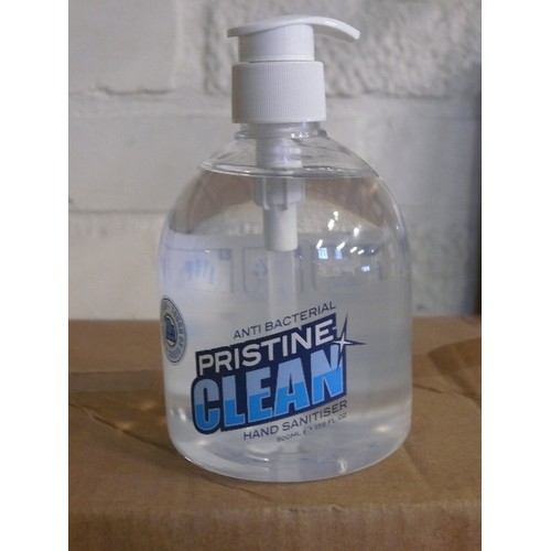 165 - BOX OF TWELVE BRAND NEW 500ML BOTTLES OF PRISTINE CLEAN HAND SANITISER.