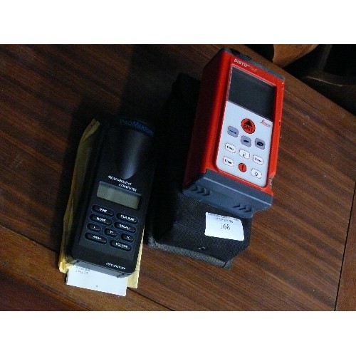 168 - DISTOLITE LASER LEVEL IN ITS CASE AND A PROMEASURE MEASUREMENT COMPUTER.