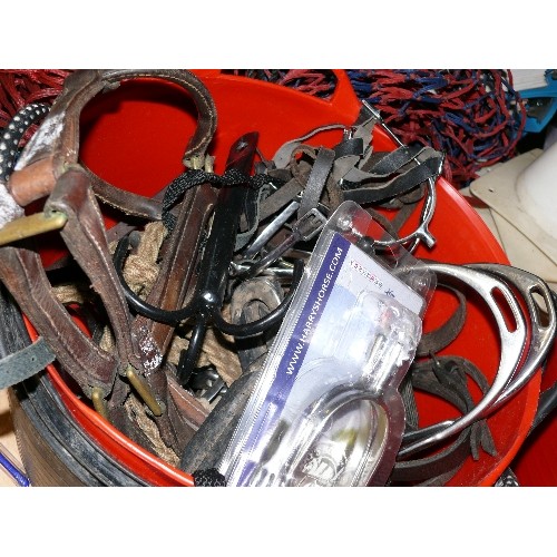 197 - TWO LARGE TUBS OF HORSE TACK