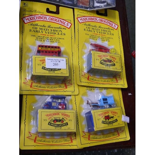 205 - FOUR SEALED MATCHBOX ORIGINAL VEHICLES