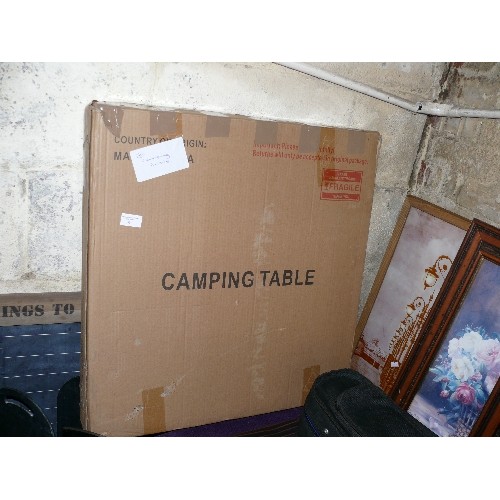 183 - STAINLESS STEEL CAMPING TABLE WITH ORIGINAL BOX.