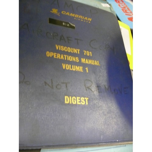 238 - LARGE COLLECTION OF VARIOUS AIRCRAFT MANUALS AND RELATED EPHEMERA.