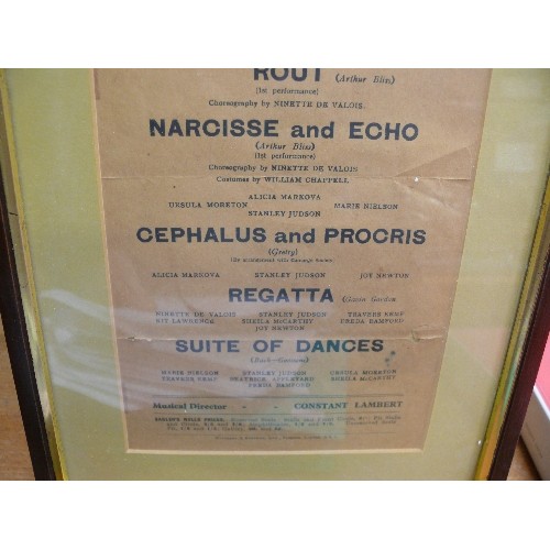 243 - OLD POSTER ADVERTISING THE VIC-WELLS BALLET UNDER THE DIRECTION OF NINETTE DE VALOIS AT SADLER'S WEL... 