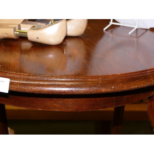 254 - VERY NICE TWO-TIER ROUND WALNUT SIDE TABLE.