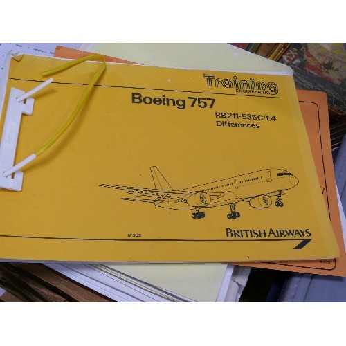 259 - LARGE COLLECTION OF VARIOUS AEROPLANE MANUALS AND RELATED EPHEMERA BRITISH AIRWAYS, BOEING ETC.