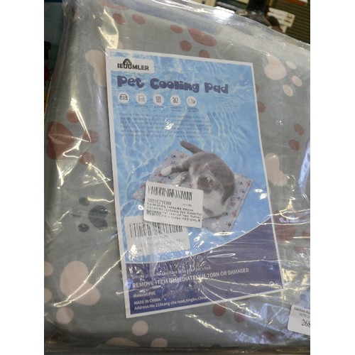 268 - PET COOLING PAD 90CM X 60CM, NEW IN PACKET.