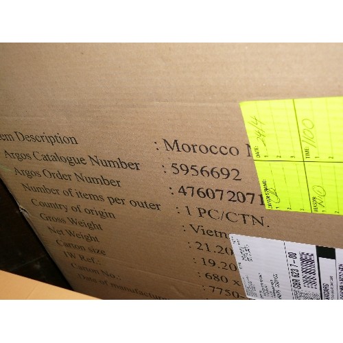 300 - MOROCCO BEDSIDE CABINET, BRAND NEW IN BOX.