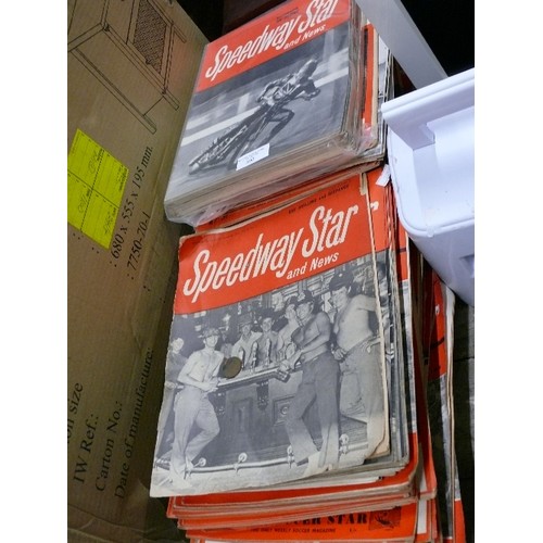 302 - TWO STACKS OF VINTAGE SPEEDWAY STAR MAGAZINES