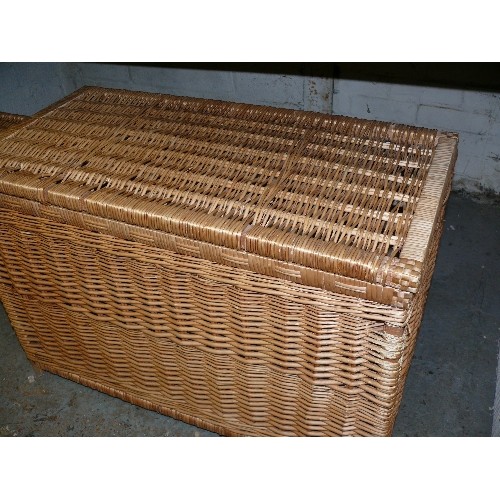 314 - VERY LARGE WICKER OTTOMAN STORAGE CHEST