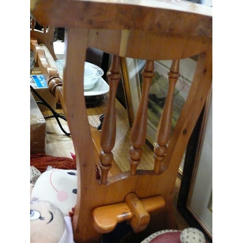 326 - DECORATIVE HANDMADE YEW WOOD COFFEE TABLE WITH GLASS INSERTS.